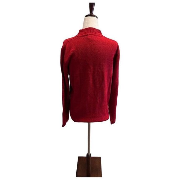 American Sweetheart Size Small Red Cable Knit Acrylic Long Sleeve Sweater - Picture 3 of 6